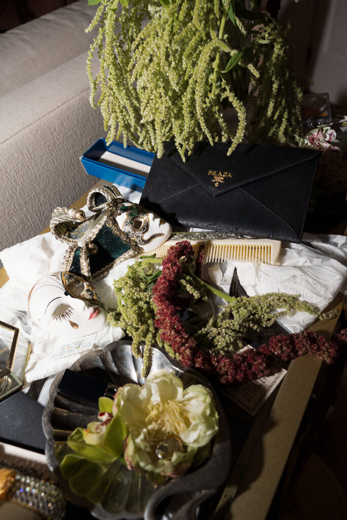 Wedding floral details photographed at The Clifton Charlottesville estate venue