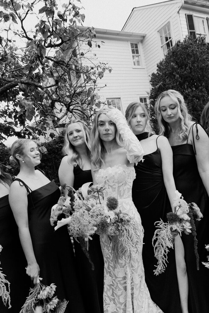 Luxury wedding bouquet with blush florals and cascading amaranthus designed by Virginia wedding florist