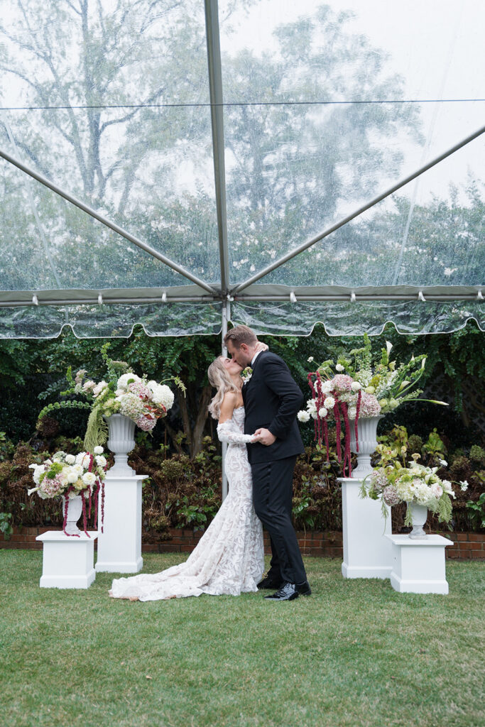 Luxury modern wedding flowers with sculptural calla lilies and layered floral textures at The Clifton in Charlottesville VA